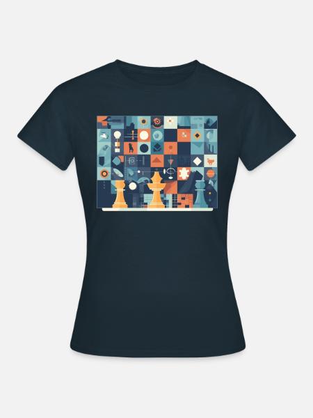 Konzept des Schachspiels - Frauen T-Shirt - Navy