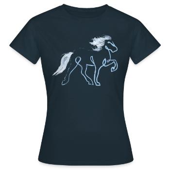 Wind Isländer - Frauen T-Shirt - Navy - Vorne - AI Model Female 172 dark (172cm)