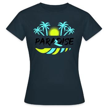 surf paradise - Frauen T-Shirt - Navy - Vorne - AI Model Female 172 dark (172cm)