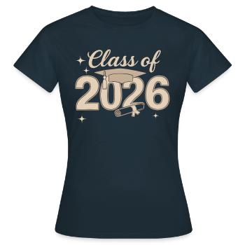 Abschlussklasse 2026 Grafik - Frauen T-Shirt - Navy - Vorne - AI Model Female 172 dark (172cm)