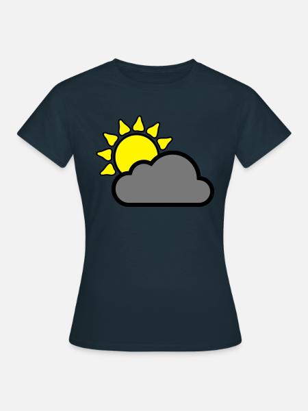 Cloud - Sun - Wolke - Sonne - Frauen T-Shirt - Navy