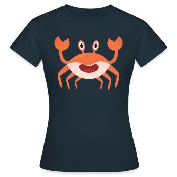Krabbe - Frauen T-Shirt - Navy - Vorne - AI Model Female 172 dark (172cm)