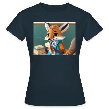 mignon petit renard démoniaque vie quotidienne – déjeuner - T-shirt Femme - marine - Devant - AI Model Female 172 dark (172cm)