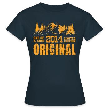 Geburtstagsgeschenk 2014 - 2014 - Frauen T-Shirt - Navy - Vorne - AI Model Female 172 dark (172cm)