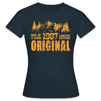 Geburtstagsgeschenk 1987 - 1987 - Frauen T-Shirt - Navy - Vorne - AI Model Female 172 dark (172cm)
