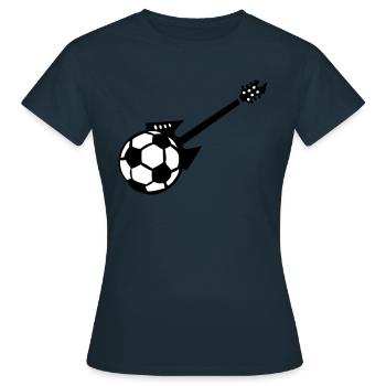 elektrische Fußballgitarre - Frauen T-Shirt - Navy - Vorne - AI Model Female 172 dark (172cm)