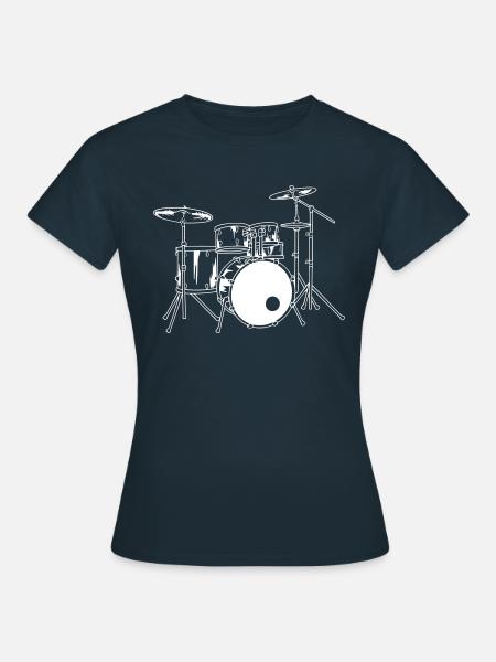 Schlagzeug für Schlagzeuger - Frauen T-Shirt - Navy