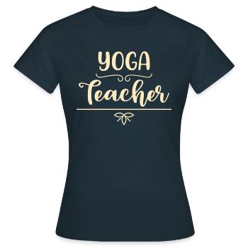 Professeur de Yoga Cadeau Namaste Méditation École de Yoga - T-shirt Femme - marine - Devant - AI Model Female 172 dark (172cm)