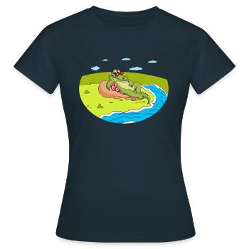 Georges Croco 972 River - T-shirt Femme - marine - Devant - AI Model Female 172 dark (172cm)