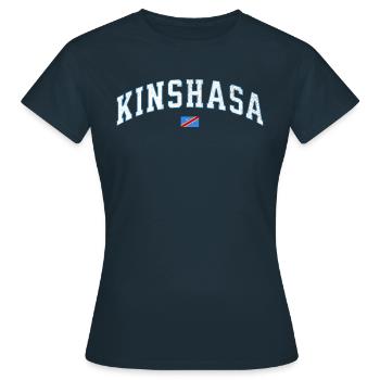 Unterstützen Sie Kinshasa: Feiern Sie den kongolesischen Geist - Frauen T-Shirt - Navy - Vorne - AI Model Female 172 dark (172cm)