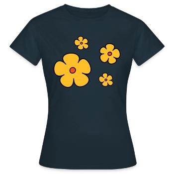 Flowers tricolor - Women's T-Shirt - navy - Front - AI Model Female 172 dark (172cm)