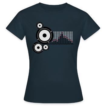 lautsprecher - Frauen T-Shirt - Navy - Vorne - AI Model Female 172 dark (172cm)