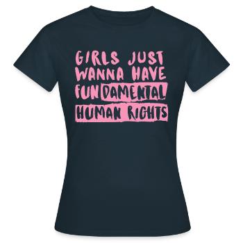 Reproductive Rights are Women's Rights - Women's T-Shirt - navy - Front - AI Model Female 172 dark (172cm)