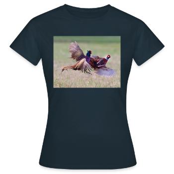 Kämpfende Fasane - Frauen T-Shirt - Navy - Vorne - AI Model Female 172 dark (172cm)