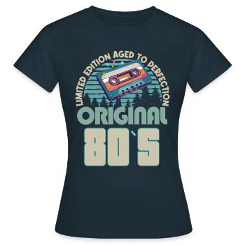 40e anniversaire, années quatre-vingt - T-shirt Femme - marine - Devant - AI Model Female 172 dark (172cm)