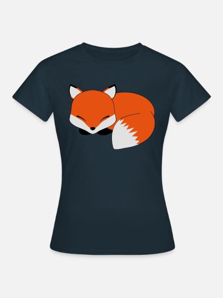 Schlafender Fuchs - Frauen T-Shirt - Navy