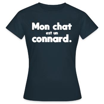 Mon chat est un connard - T-shirt Femme - marine - Devant - AI Model Female 172 dark (172cm)
