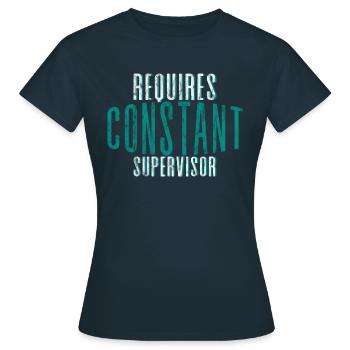 Nécessite une supervision constante 4 - T-shirt Femme - marine - Devant - AI Model Female 172 dark (172cm)