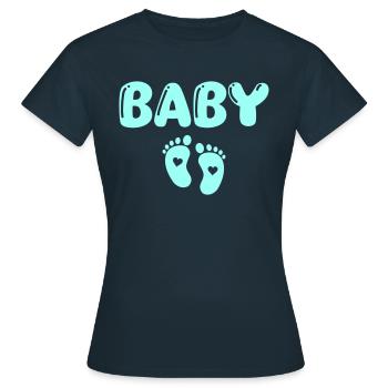 bébé - T-shirt Femme - marine - Devant - AI Model Female 172 dark (172cm)