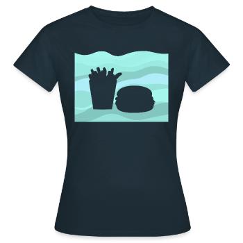 Burger Cuisine de rue Rapide - T-shirt Femme - marine - Devant - AI Model Female 172 dark (172cm)