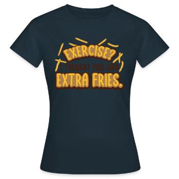 Exercice Extra Fries Citation - T-shirt Femme - marine - Devant - AI Model Female 172 dark (172cm)