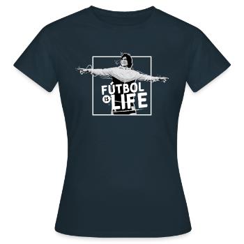 Ted Lasso Fútbol Is Life Mit Dani Rojas - Frauen T-Shirt - Navy - Vorne - AI Model Female 172 dark (172cm)