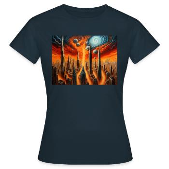 Zorn der Natur #9 - Frauen T-Shirt - Navy - Vorne - AI Model Female 172 dark (172cm)