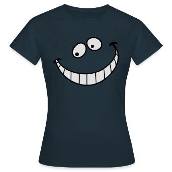 Sourire - sourire - sourire - T-shirt Femme - marine - Devant - AI Model Female 172 dark (172cm)
