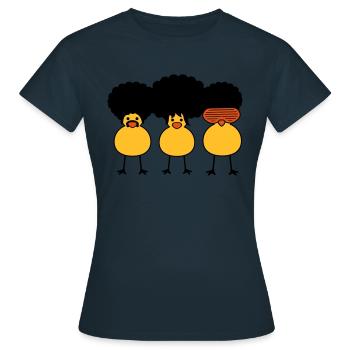 Funky Chicks - T-shirt Femme - marine - Devant - AI Model Female 172 dark (172cm)