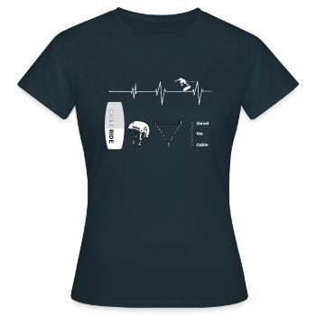 Wakeskate LOVE - T-shirt Femme - marine - Devant - AI Model Female 172 dark (172cm)