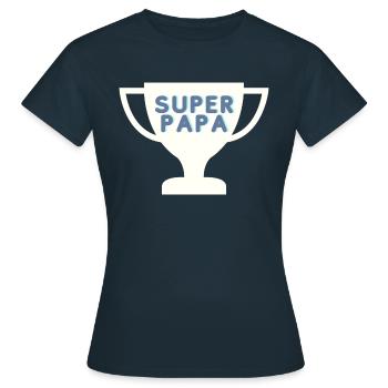 SUPERPAPA 2 - Women's T-Shirt - navy - Front - AI Model Female 172 dark (172cm)