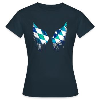 ailes d’ange,ailes,ailes d’ange,ange bavarois - T-shirt Femme - marine - Devant - AI Model Female 172 dark (172cm)