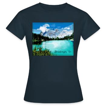 Obernberger See,landschaft,see,Tirol - Frauen T-Shirt - Navy - Vorne - AI Model Female 172 dark (172cm)