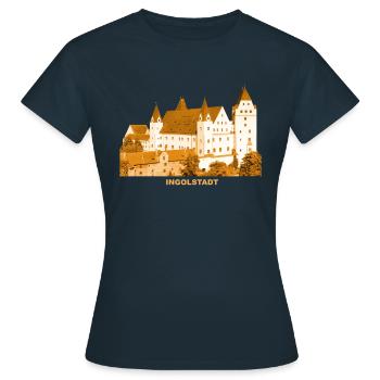Château d’Ingolstadt Haute-Bavière Musée de l’armée du Danube - T-shirt Femme - marine - Devant - AI Model Female 172 dark (172cm)