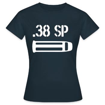 Cartouches et Munitions 38 spécial - Revolver - T-shirt Femme - marine - Devant - AI Model Female 172 dark (172cm)