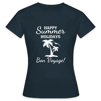 Happy Summer Holidays-Bon Voyage!-Summer Holiday - Women's T-Shirt - navy - Front - AI Model Female 172 dark (172cm)