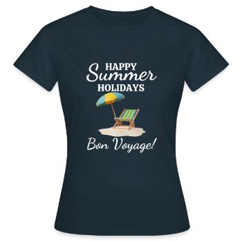 Happy Summer Holidays-Bon Voyage!-Summer Holiday - Women's T-Shirt - navy - Front - AI Model Female 172 dark (172cm)