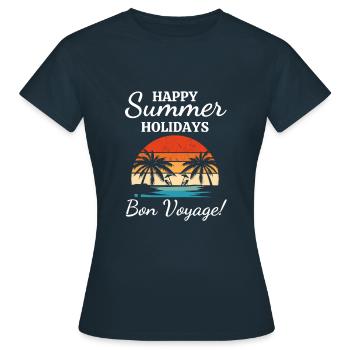 Happy Summer Holidays-Bon Voyage!-Summer Holiday - Women's T-Shirt - navy - Front - AI Model Female 172 dark (172cm)