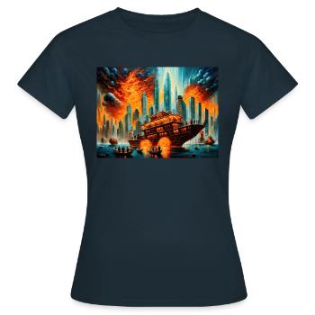 Zorn der Natur #4 - Frauen T-Shirt - Navy - Vorne - AI Model Female 172 dark (172cm)