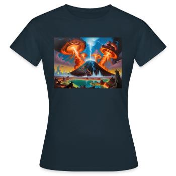 Zorn der Natur #6 - Frauen T-Shirt - Navy - Vorne - AI Model Female 172 dark (172cm)
