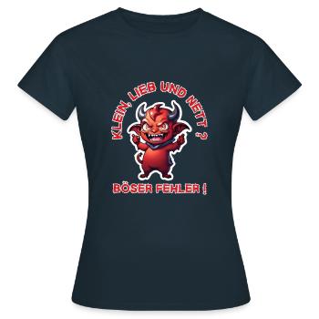 Petit, doux et agréable ? Mauvaise erreur ! petit diable - T-shirt Femme - marine - Devant - AI Model Female 172 dark (172cm)