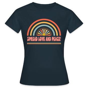 Spread Love And Peace - Women's T-Shirt - navy - Front - AI Model Female 172 dark (172cm)