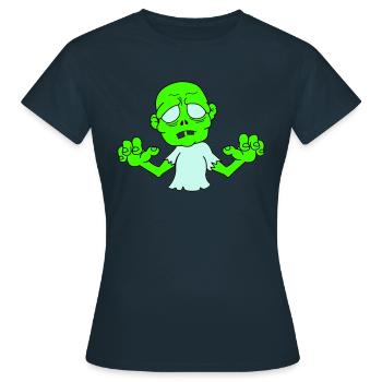 Zombie - Frauen T-Shirt - Navy - Vorne - AI Model Female 172 dark (172cm)