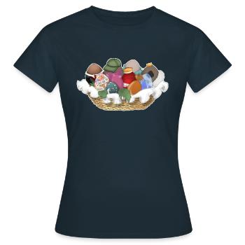 Conférences Tazz | Oeufs de loutre de Pâques - T-shirt Femme - marine - Devant - AI Model Female 172 dark (172cm)