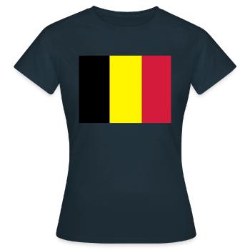 Belgian Flag - Women's T-Shirt - navy - Front - AI Model Female 172 dark (172cm)