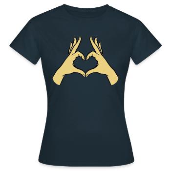 Hands Heart Love Hope Compassion Affection - Women's T-Shirt - navy - Front - AI Model Female 172 dark (172cm)