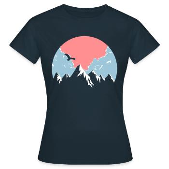 Mountains. - Vrouwen T-shirt - navy - Voor - AI Model Female 172 dark (172cm)