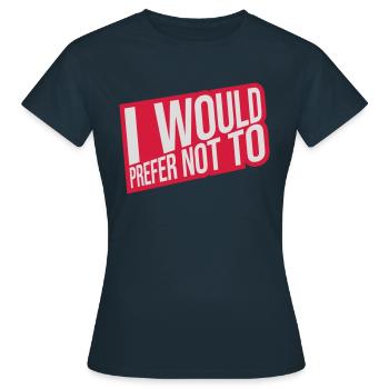 Je préfère ne pas - T-shirt Femme - marine - Devant - AI Model Female 172 dark (172cm)
