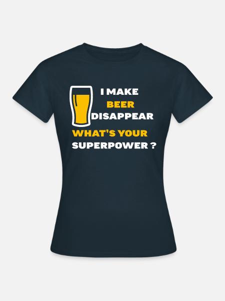 Superkräfte - Bier - Frauen T-Shirt - Navy