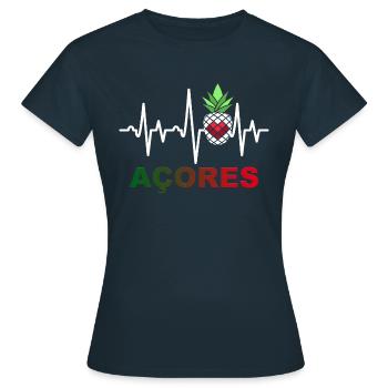 Acores Azoren Azores Portugal Inselgruppe Ananas - Frauen T-Shirt - Navy - Vorne - AI Model Female 172 dark (172cm)